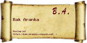 Bak Aranka névjegykártya